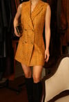 Inspired By Vintage 1960s Jumper Tweed Dokuma Kruvaze Düğmeli Elbise