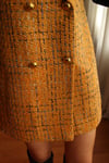 Inspired By Vintage 1960s Jumper Tweed Dokuma Kruvaze Düğmeli Elbise