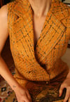 Inspired By Vintage 1960s Jumper Tweed Dokuma Kruvaze Düğmeli Elbise