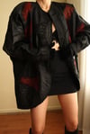 Reworked 70s 80s Handmade Vatkalı Hippie Oversized Patchwork Genuine Leather Vintage Ceket