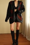 Reworked 70s 80s Handmade Vatkalı Hippie Oversized Patchwork Genuine Leather Vintage Ceket