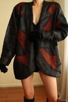 Reworked 70s 80s Handmade Vatkalı Hippie Oversized Patchwork Genuine Leather Vintage Ceket