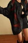 Reworked 70s 80s Handmade Vatkalı Hippie Oversized Patchwork Genuine Leather Vintage Ceket