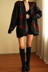 Reworked 70s 80s Handmade Vatkalı Hippie Oversized Patchwork Genuine Leather Vintage Ceket