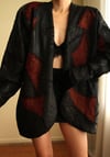 Reworked 70s 80s Handmade Vatkalı Hippie Oversized Patchwork Genuine Leather Vintage Ceket