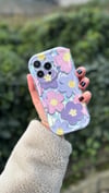 Çiçekli İphone Telefon Kılıfı Lila