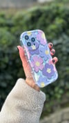 Çiçekli İphone Telefon Kılıfı Lila