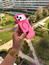 Color Frame MagSafe İphone Telefon Kılıf Pembe