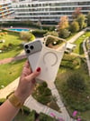 Color Frame MagSafe İphone Telefon Kılıf Krem