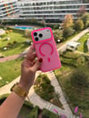 Color Frame MagSafe İphone Telefon Kılıf Pembe
