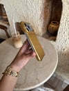 Croco Yılan Derili İphone Telefon Kılıfı Gold