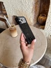 Croco Yılan Derili İphone Telefon Kılıfı Siyah