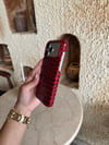 Croco Yılan Derili İphone Telefon Kılıfı Kırmızı