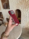 Croco Yılan Derili İphone Telefon Kılıfı Kırmızı