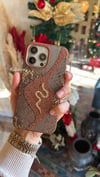 Deri Snake Model İphone Telefon Kılıfı Kahverengi
