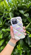 Dilimli Puf İphone Telefon Kılıfı Krem