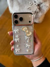 Fiyonklu İphone Telefon Kılıfı Krem
