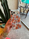 Flower İphone Telefon Kılıfı Mor Turuncu