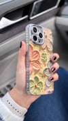 Lens Korumalı Çiçekli İphone Telefon Kılıfı Turuncu