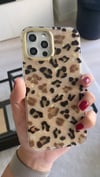 Leopar Desen Telefon Kılıfı Açık Kahve