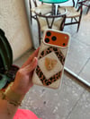Leopar İncili Kaplan İphone Telefon Kılıfı Beyaz