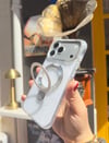 Marble Standlı İphone Telefon Kılıfı Beyaz