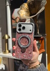 Marble Standlı İphone Telefon Kılıfı Gül Kurusu