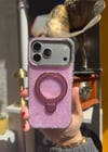 Marble Standlı İphone Telefon Kılıfı Pembe