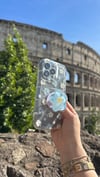 Mavi Çiçek Pop Socketli İphone Telefon Kılıfı