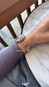 Özel Seri Zirkon Taşlı Sedefli Kuğu Metal Kordon Rose