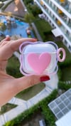 Pembe Kalpli Silikon Airpods Kılıfı
