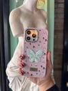 Pembe Kelebek İphone Telefon Kılıfı
