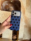 Puantiye İphone Telefon Kılıfı Lacivert
