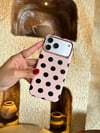 Puantiye İphone Telefon Kılıfı Pembe