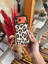 Puffer Leopar İPhone Telefon Kılıfı Açık Kahve
