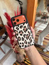 Puffer Leopar İPhone Telefon Kılıfı Açık Kahve