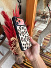 Puffer Leopar İPhone Telefon Kılıfı Açık Kahve