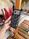 Puffer Leopar İPhone Telefon Kılıfı Antrasit