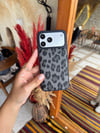 Puffer Leopar İPhone Telefon Kılıfı Antrasit