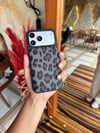 Puffer Leopar İPhone Telefon Kılıfı Antrasit