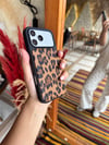 Puffer Leopar İPhone Telefon Kılıfı Koyu Kahve