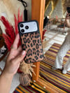Puffer Leopar İPhone Telefon Kılıfı Koyu Kahve