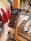 Puffer Leopar İPhone Telefon Kılıfı Koyu Kahve