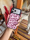 Puffer Leopar İPhone Telefon Kılıfı Pembe 