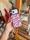 Puffer Leopar İPhone Telefon Kılıfı Pembe 