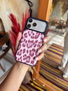 Puffer Leopar İPhone Telefon Kılıfı Pembe 