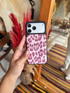 Puffer Leopar İPhone Telefon Kılıfı Pembe 