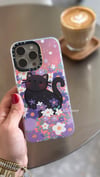 Sparkle İphone Telefon Kılıfı Çiçekli Kedi