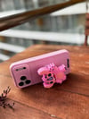 Stitch Popsocketli İphone Telefon Kılıfı Pembe