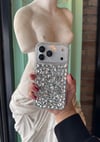Swarovski Taşlı İphone Telefefon Kılıfı Gümüş